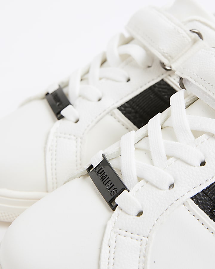 Boys White Lion Head Trainers