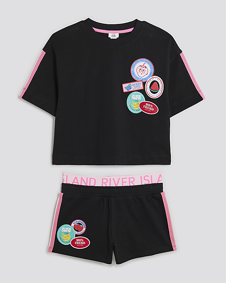 Girls Black Badge Runner Set