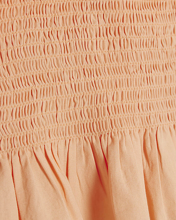 Girls Coral Bardot Long Sleeve Top