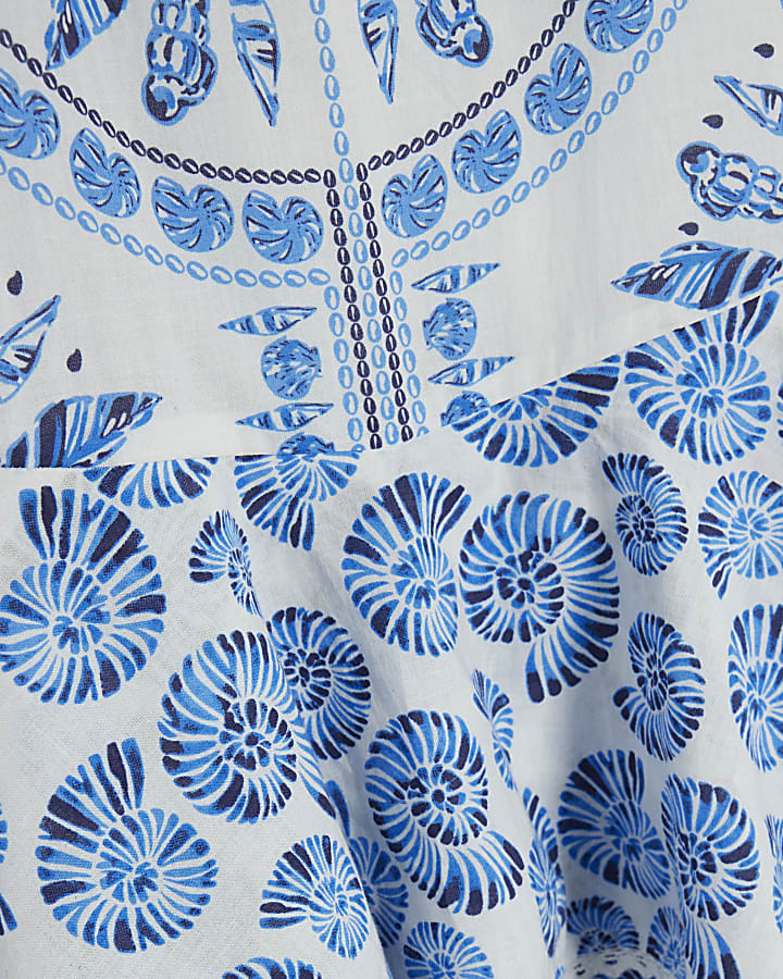 Girls Blue Aztec Shell Dress