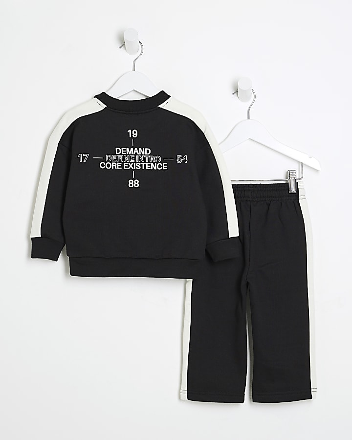 Mini Boys Black Badge Sweatshirt Set