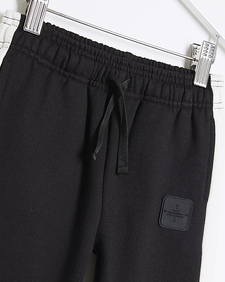 Mini Boys Black Straight Joggers