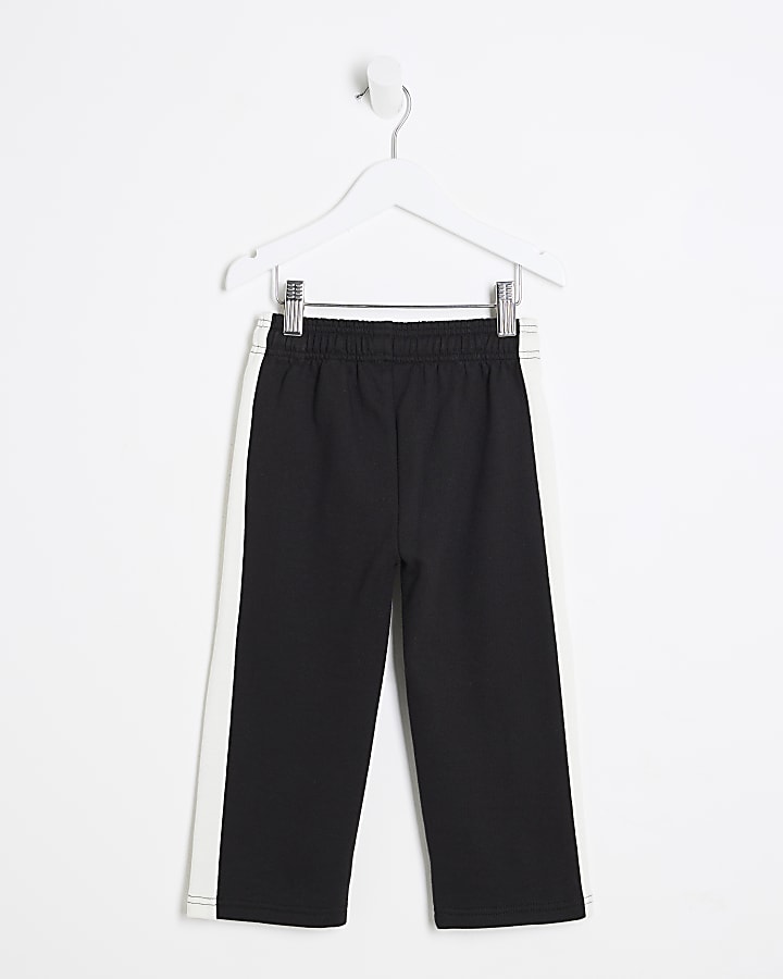 Mini Boys Black Straight Joggers