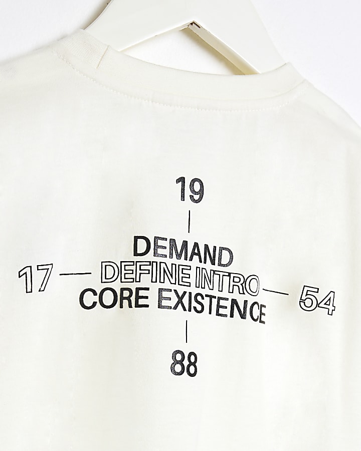 Mini Boys Cream Badge T-Shirt
