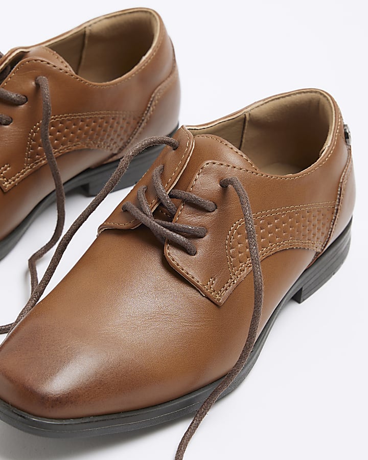 Boys Brown Faux Leather Smart Shoes