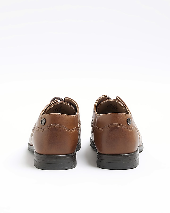 Boys Brown Faux Leather Smart Shoes