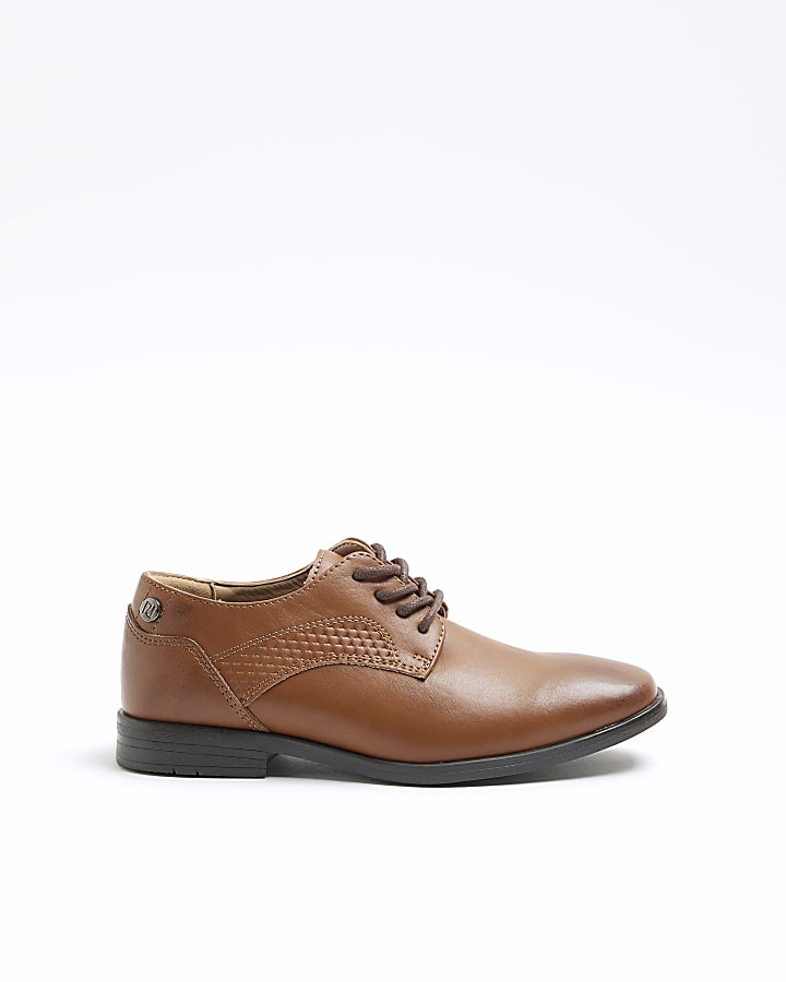 Boys Brown Faux Leather Smart Shoes