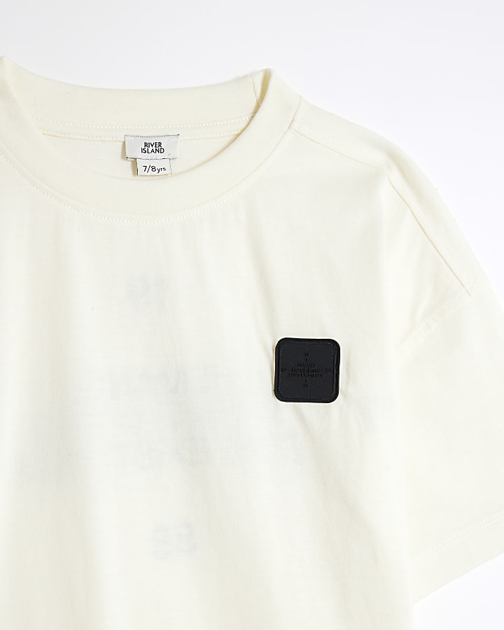 Boys Cream Badge T-Shirt
