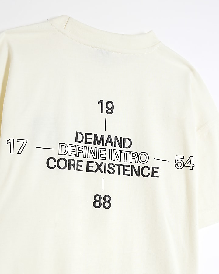 Boys Cream Badge T-Shirt