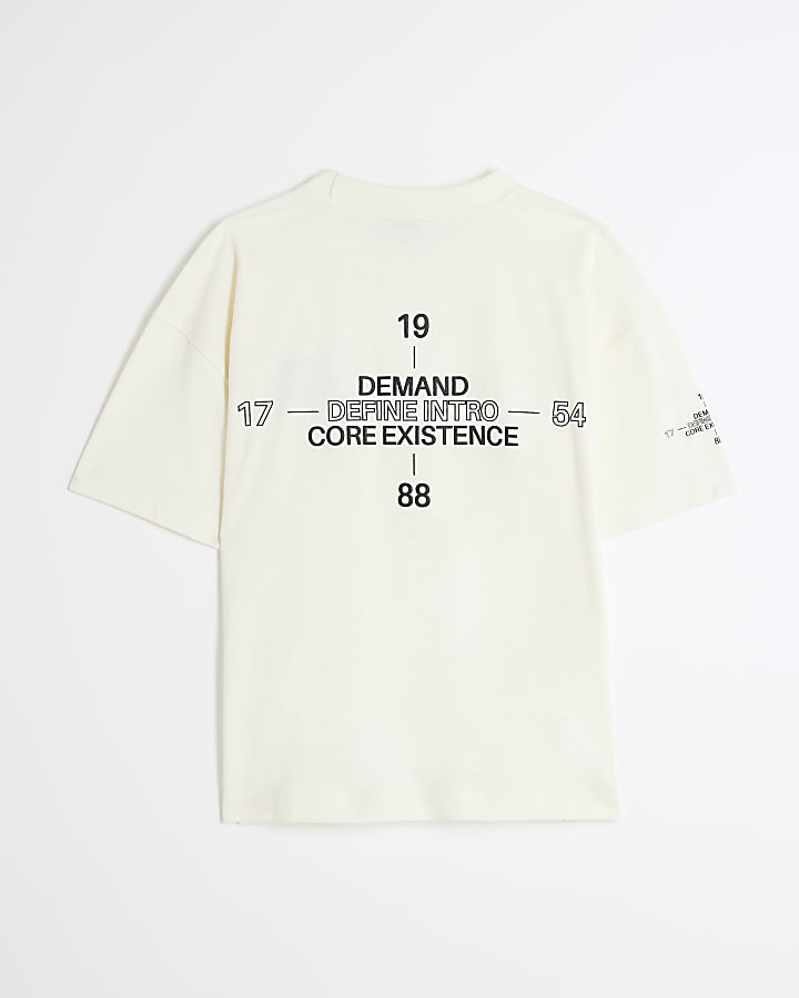 Boys Cream Badge T-Shirt