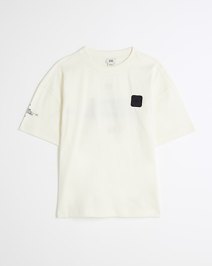 Boys Cream Badge T-Shirt