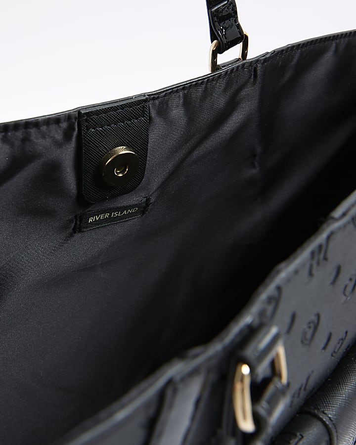 Girls Black Monogram Winged Shopper bag