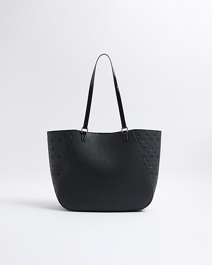 Girls Black Monogram Winged Shopper bag