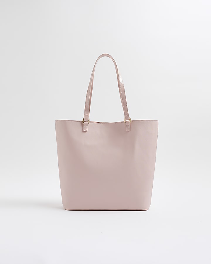 Girls Pink Heart Lock Pocket Shopper Bag