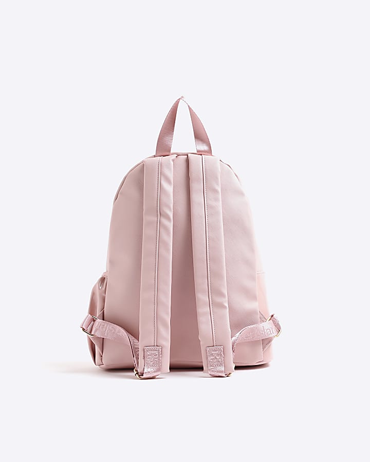 Girls Pink Heart Lock Pocket Backpack