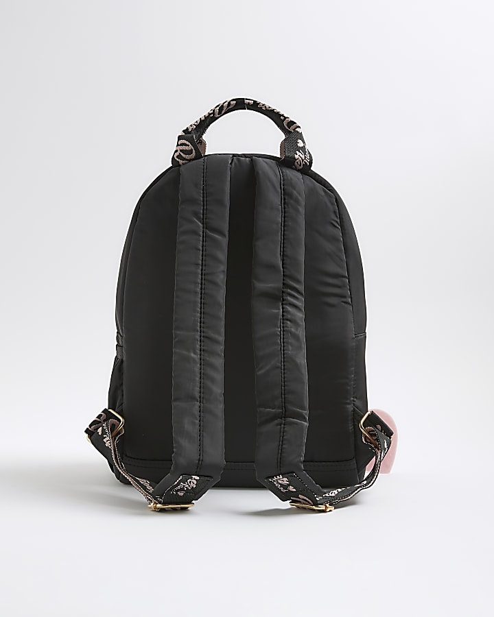 Girls Black Nylon Backpack Bag Bundle