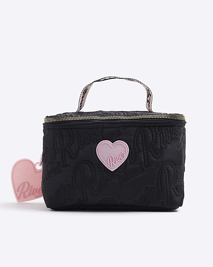 Girls Black Nylon RI Script Lunchbox