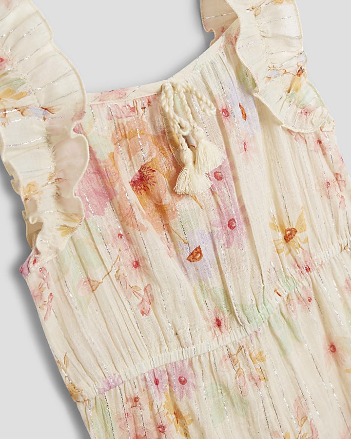 Mini Girls Multi Colour Floral Beach Jumpsuit