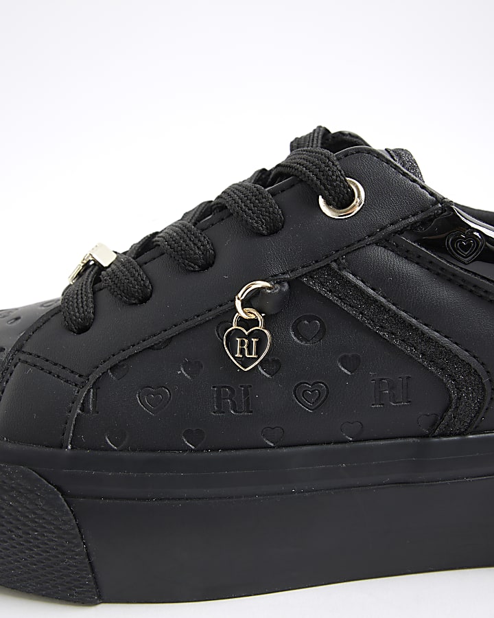 Girls Black Monogram Trainers