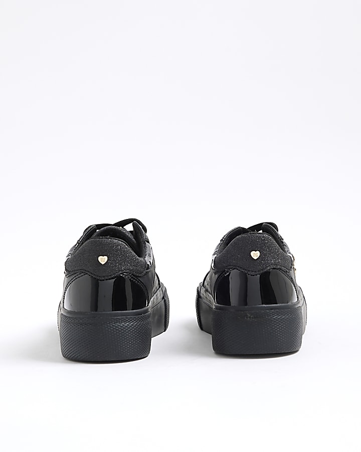 Girls Black Monogram Trainers