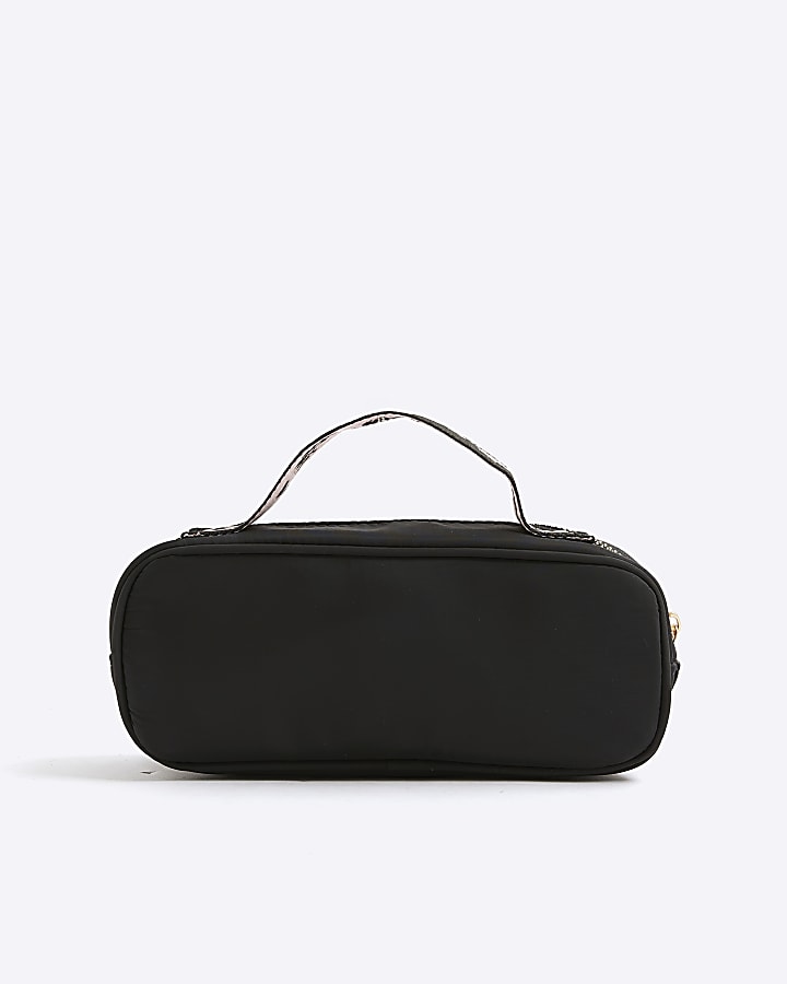 Girls Black Nylon Script Pencil Case