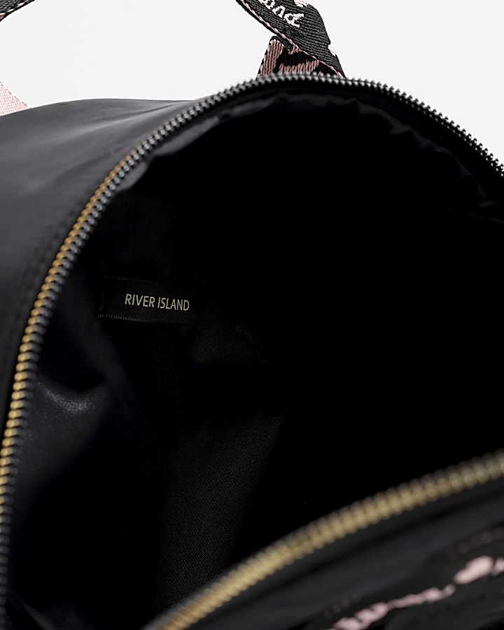 Girls Black Nylon RI Script Backpack