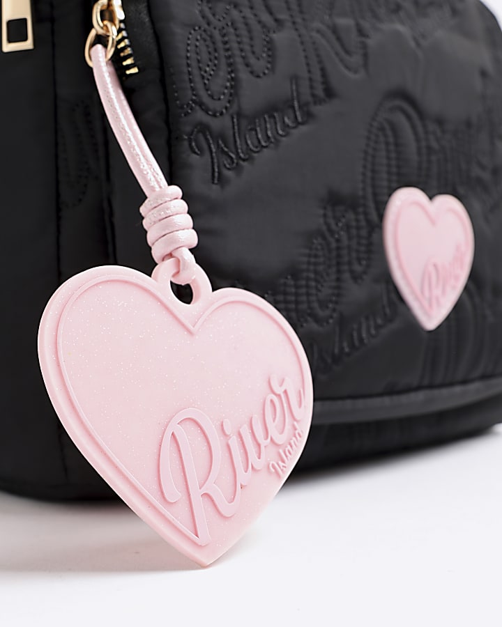 Girls Black Nylon RI Script Backpack