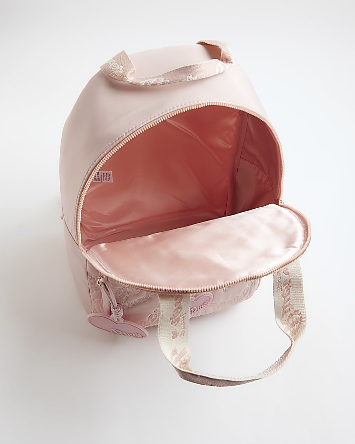 Girls Pink Nylon Script Backpack