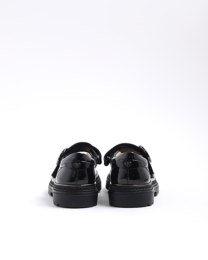 Girls Black Buckle Mary Jane Shoes