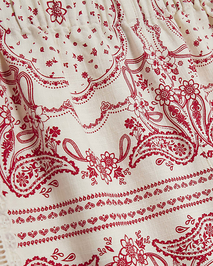 Girls Red Bandana Trousers Set