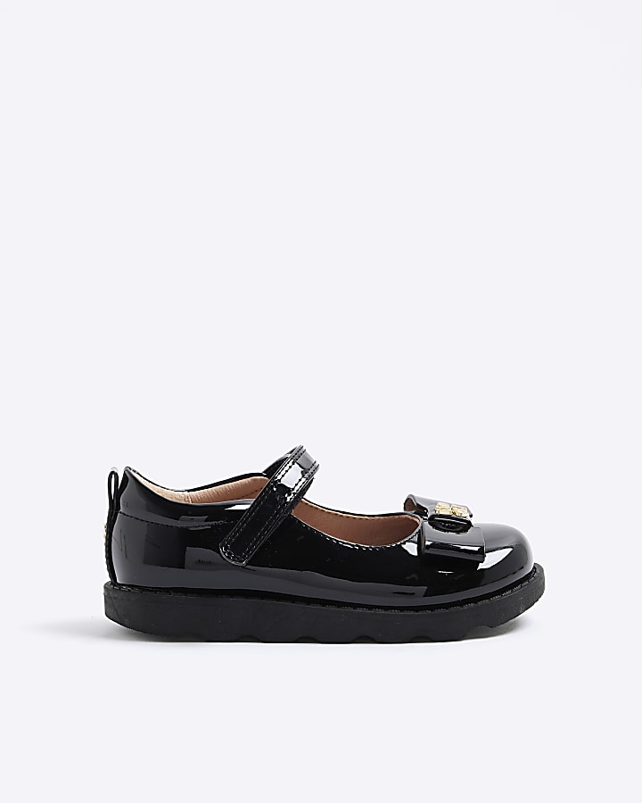 Mini Girls Black Bow Mary Jane Shoes