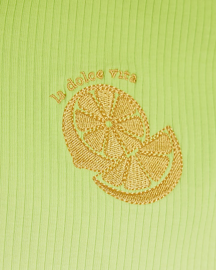 Girls Lime Ombre Sleevless Tank Top