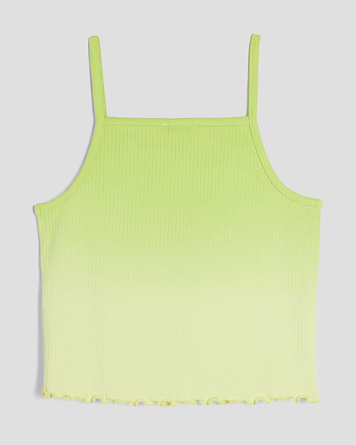 Girls Lime Ombre Sleevless Tank Top