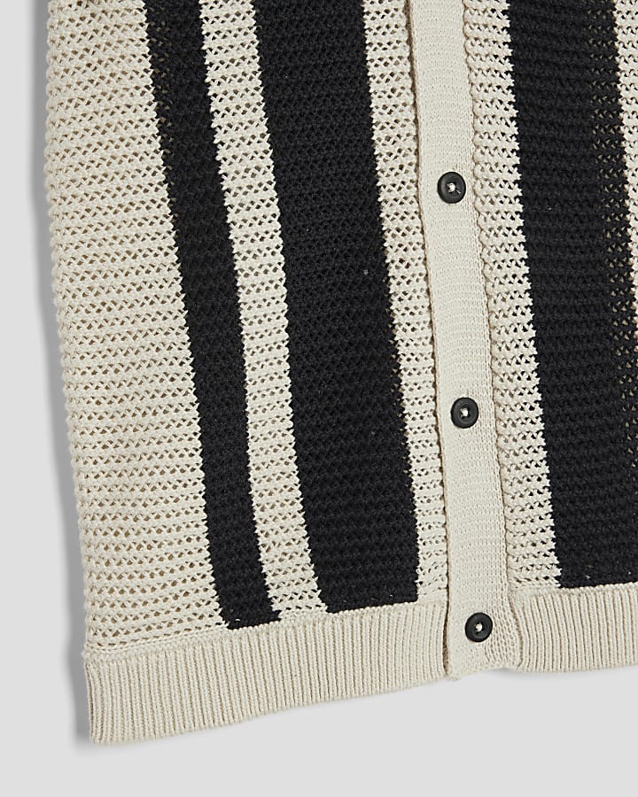Boys Black Stripe Polo Shirt