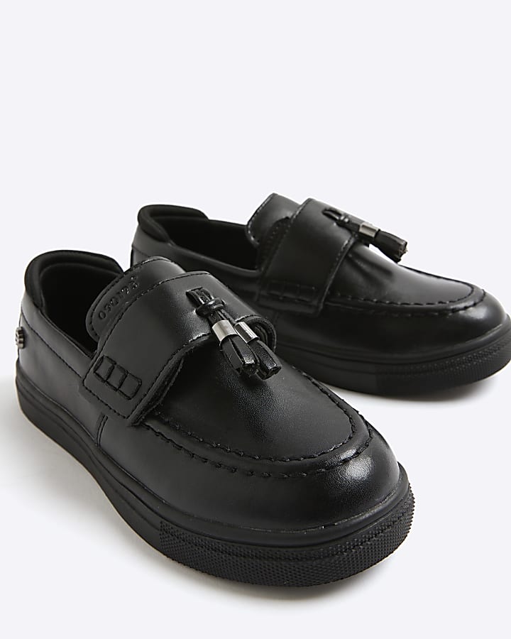 Mini Boys Black Casual Tassel Loafer