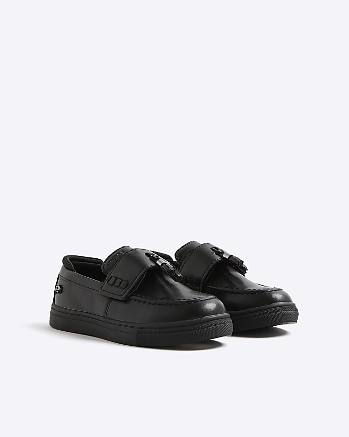 Mini Boys Black Casual Tassel Loafer