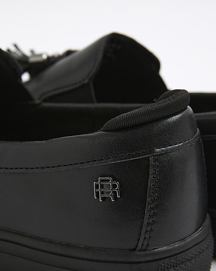 Boys Black Tassel Loafers
