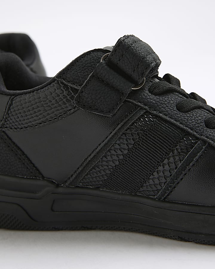 Boys Black Lion Head Trainers