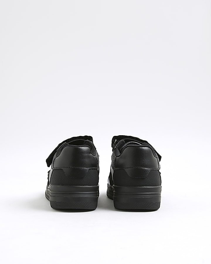 Boys Black Lion Head Trainers