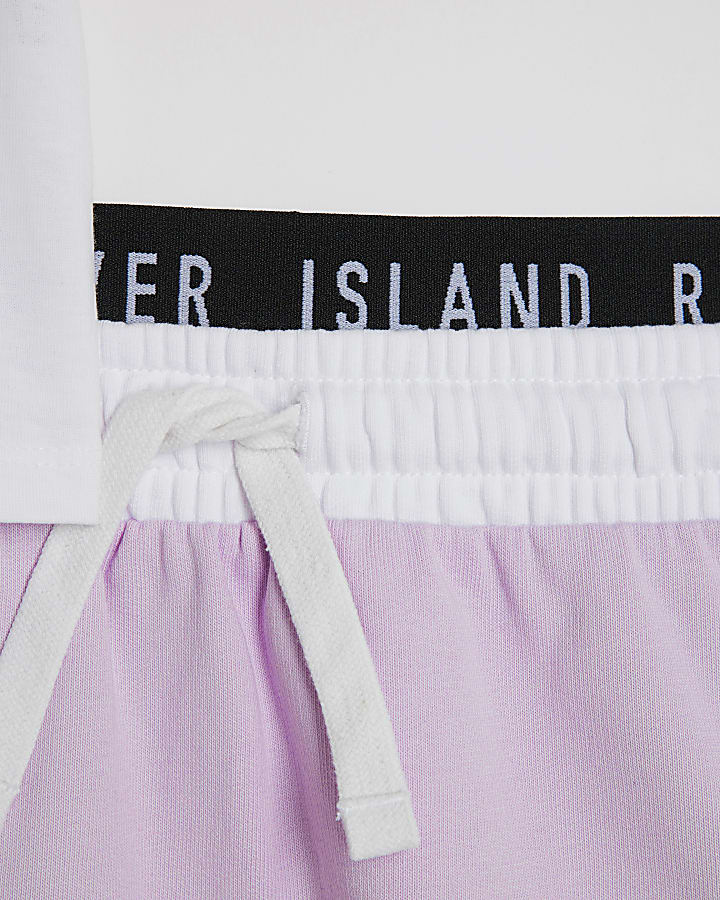 Girls Purple Top And Runner Skirt Set