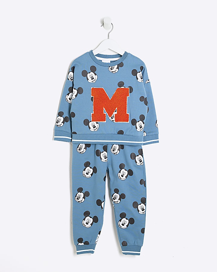 Mini Blue Mickey Mouse Sweatshirt Set