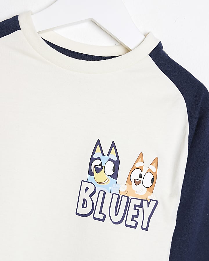 Mini White Bluey Long Sleeve T-Shirt