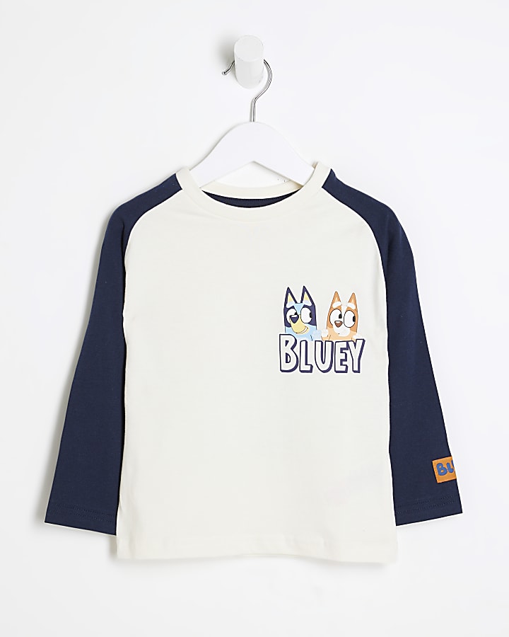 Mini White Bluey Long Sleeve T-Shirt