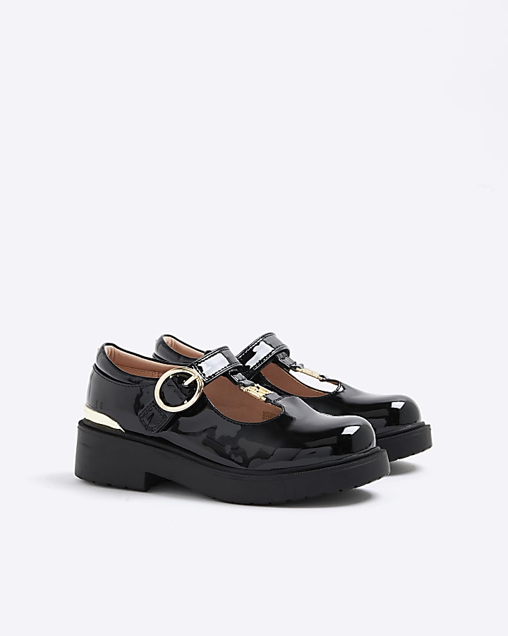 Girls Black T-Bar Mary Jane Shoes