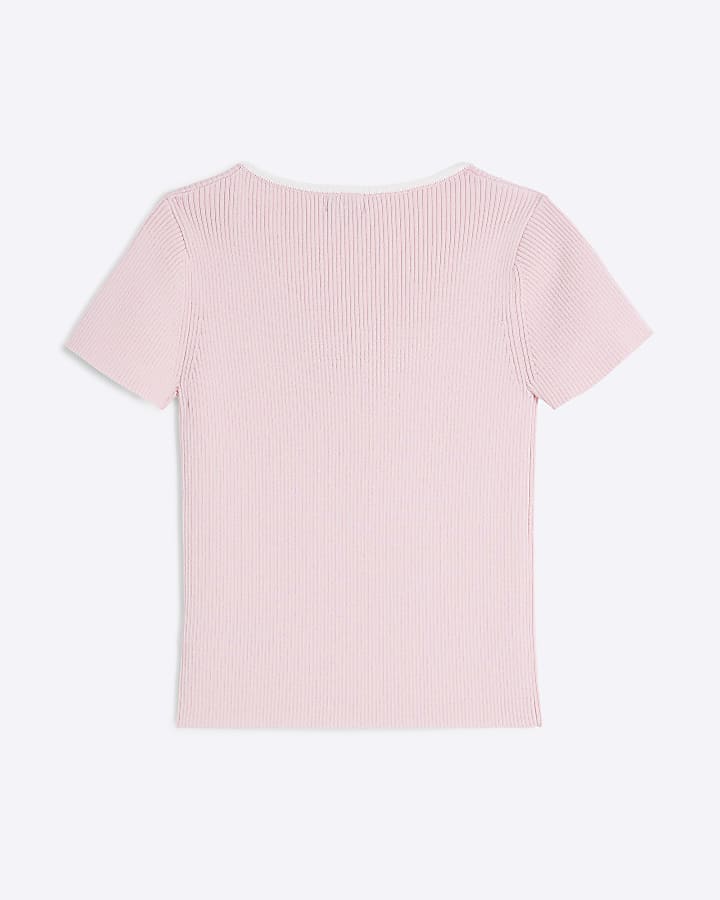 Girls Pink Sweetheart Bow T-Shirt