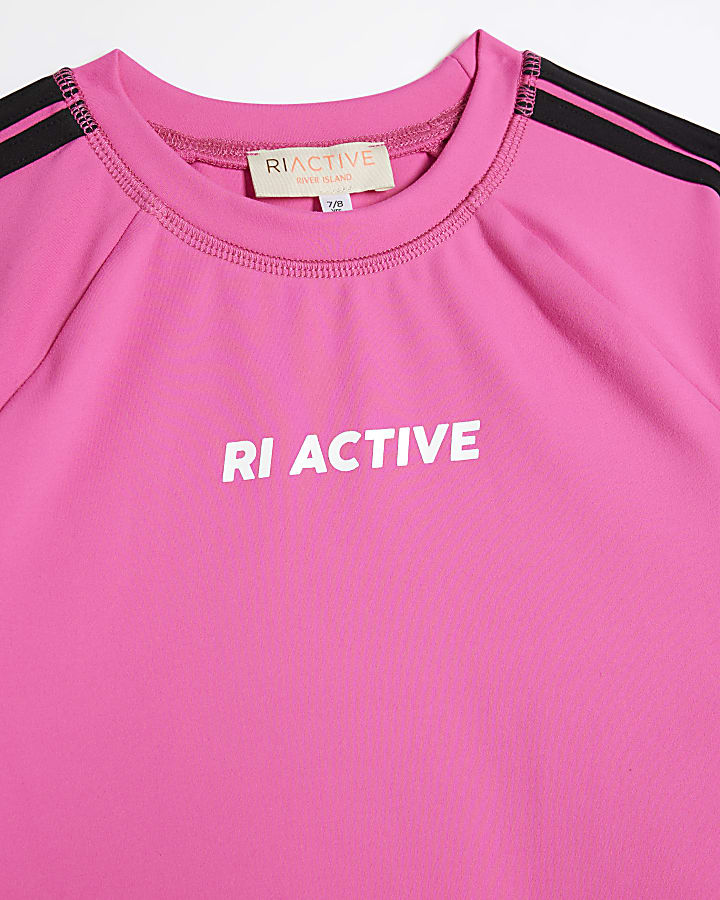 Girls Pink RI Active Top & Leggings Set