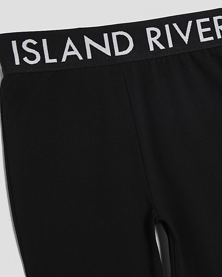 Girls Black RI Waistband Flared Trousers