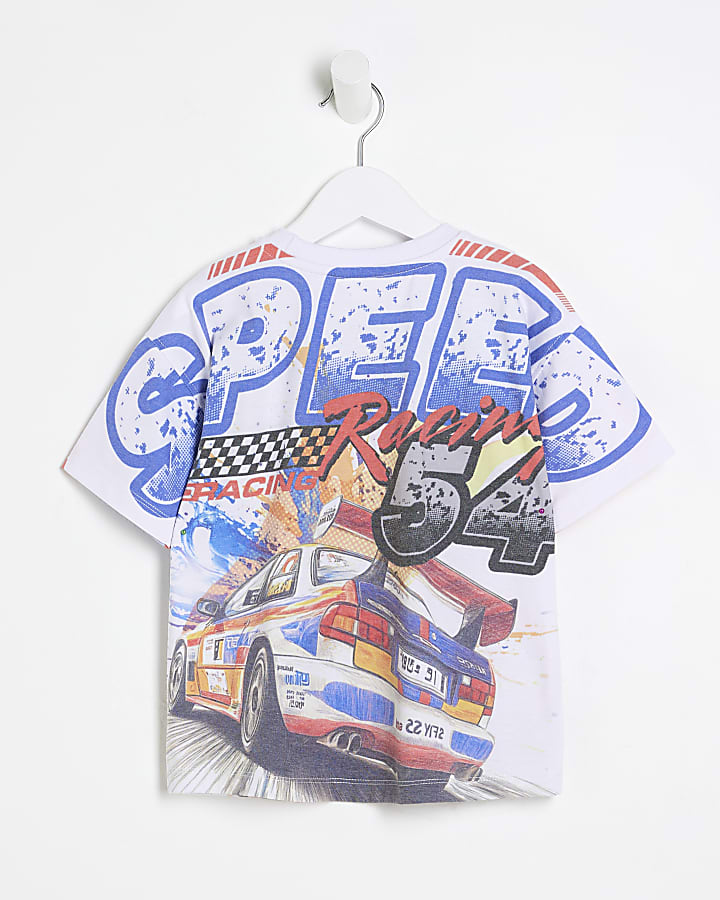 Mini Boys White Motor Sport T-Shirt