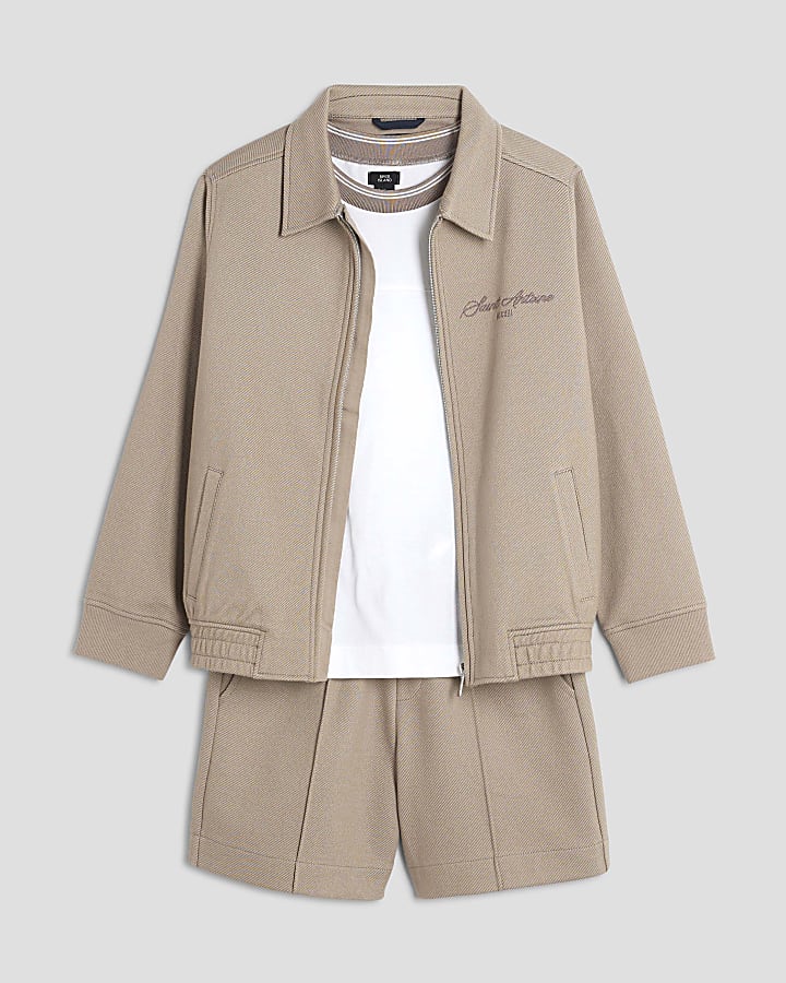  Boys Stone Twill Jacket 3 Piece Set