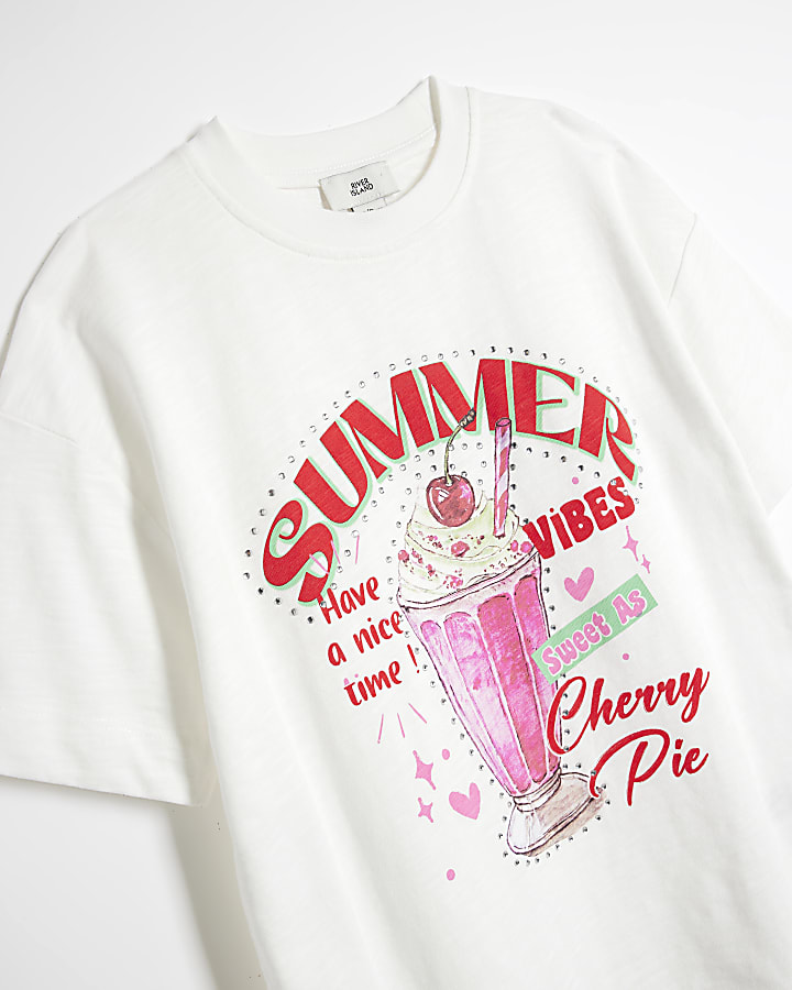 Girls White Milkshake T-Shirt